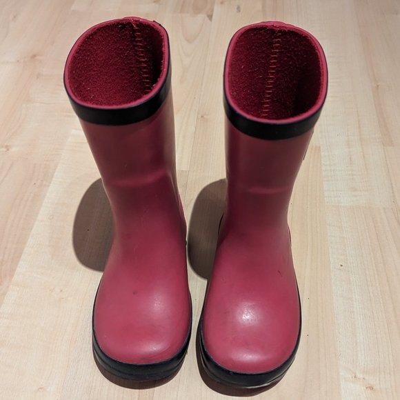 Jojo Maman Bébé Waterproof Rain Boots - Infant Girl Size 6, Pink & Dark Blue, Pe - Picture 1 of 5